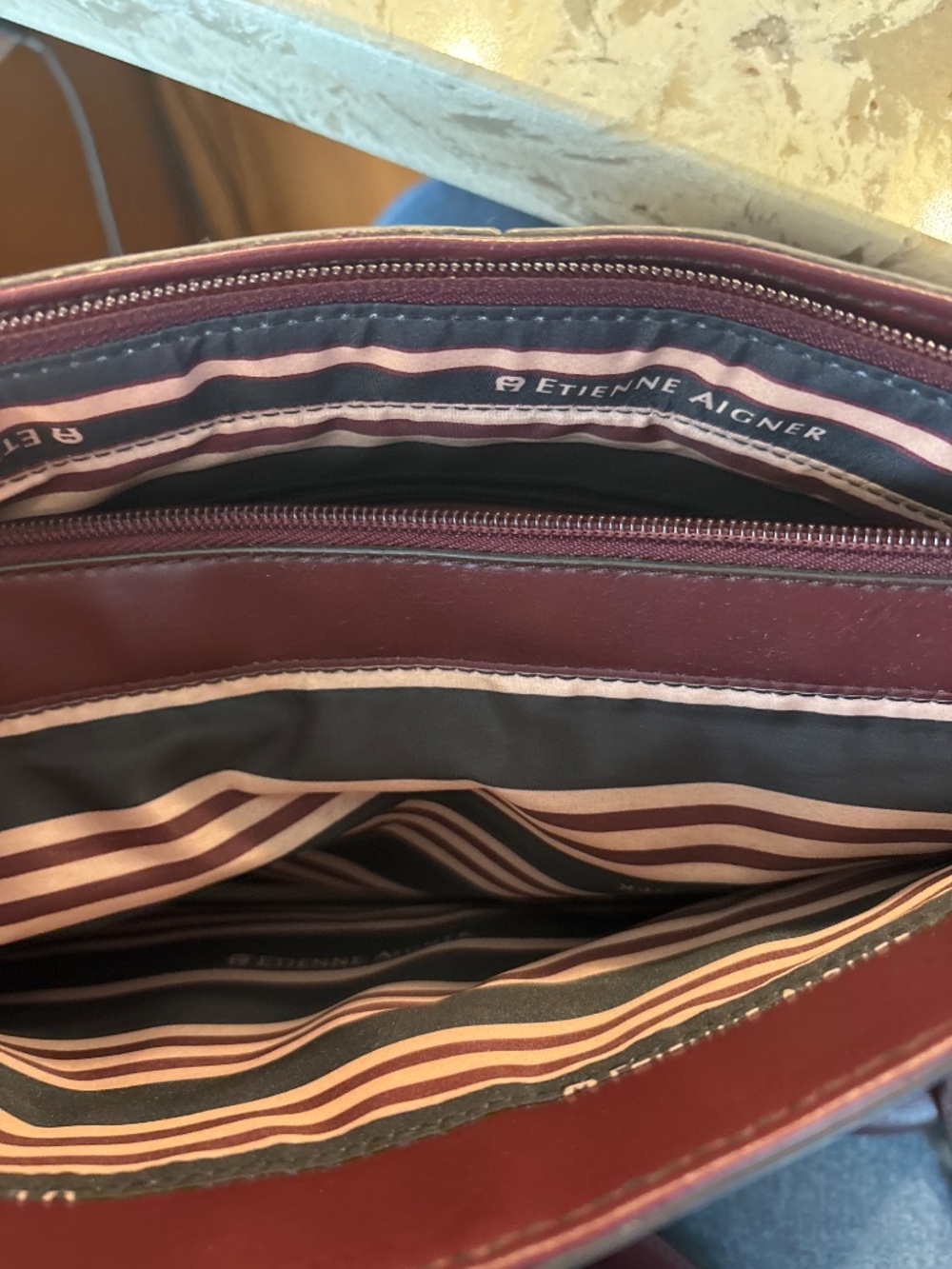 Vintage Etienne Aigner Burgundy Leather Shoulder Handbag - Picture 8 of 8